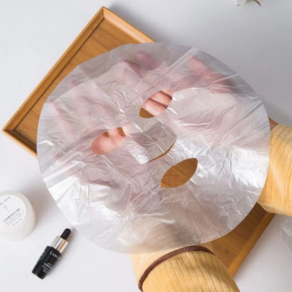 100-500pcs Disposable Plastic Film Full Face Cleaner Mask Neck