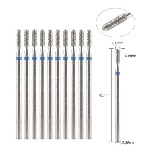 10Pcs Diamond Milling Cutter For Manicure Electric Nail Drill Bits