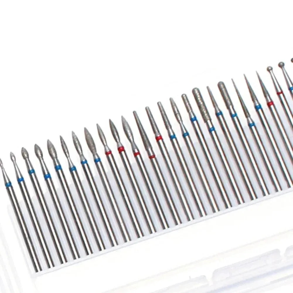 30pcs/Set Diamond Burrs Nail Dill Bit Milling Cutter for Manicure