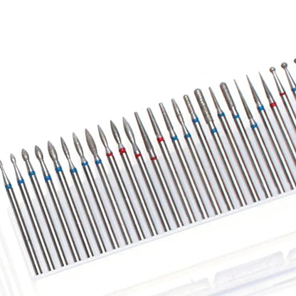 30pcs/Set Diamond Burrs Nail Dill Bit Milling Cutter for Manicure