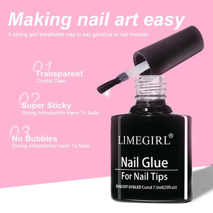 Limegirl Nail Tips Glue Gel 7.5ml uv Glue for false Nail Gel Polish
