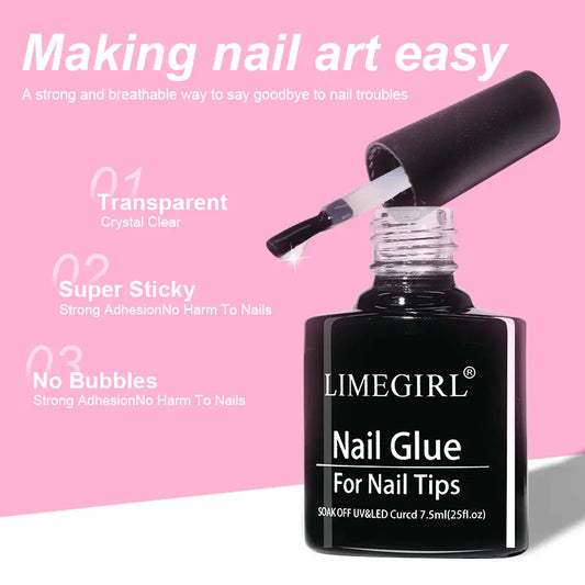 Limegirl Nail Tips Glue Gel 7.5ml uv Glue for false Nail Gel Polish