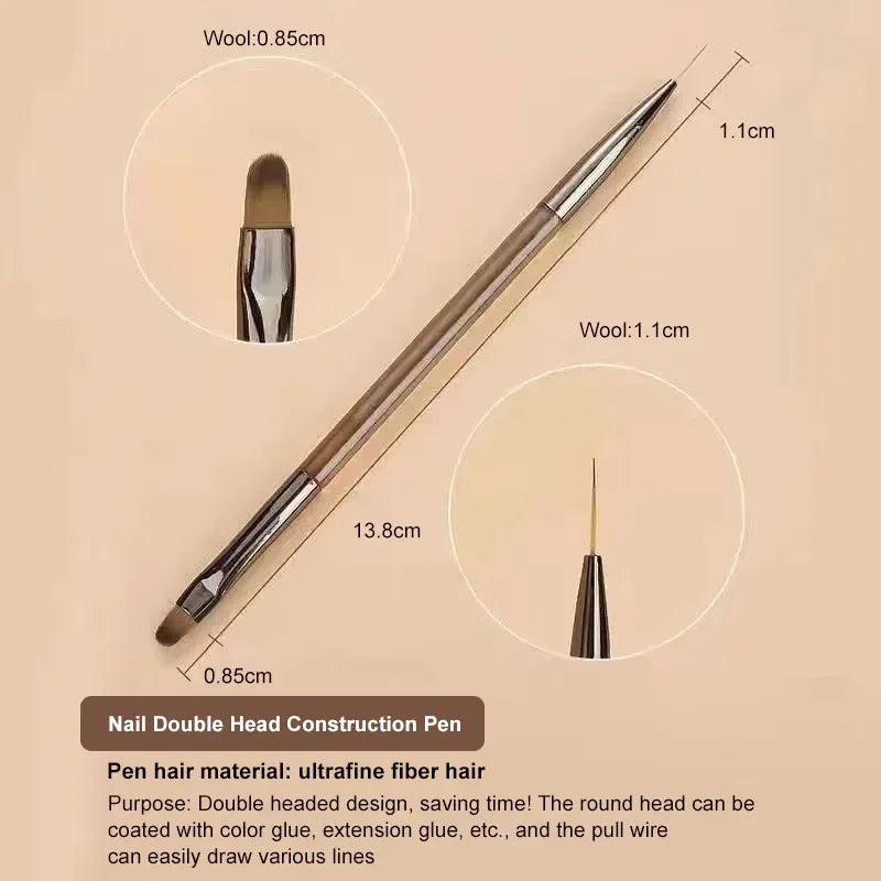 DIY Brush Nail Acrylic Drawing Brush, 9PCS UV Gel Nail Brush Eyeliner