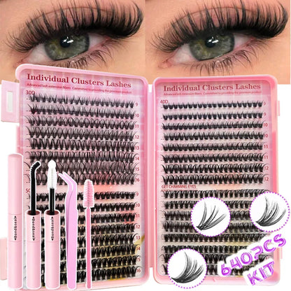 Lash Extension Kit Lash Clusters D Curl Individual Lashes Kit with