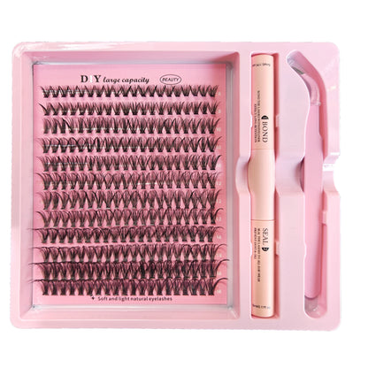 DIY Clusters Lash Kit Full Set 8-16mm Mix Bond&Seal Tweezers Lash for