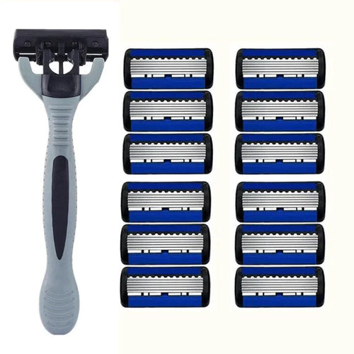 Men's manual razor safety razor 6-layer stainless steel hair removal