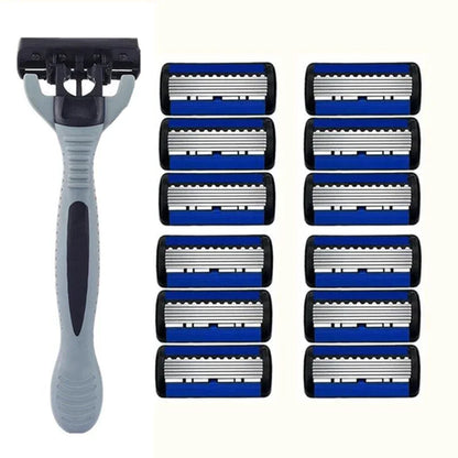 Men's manual razor safety razor 6-layer stainless steel hair removal