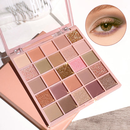 25 Colors Eyeshadow Palette High Gloss Cement Grey Rose Brown Color