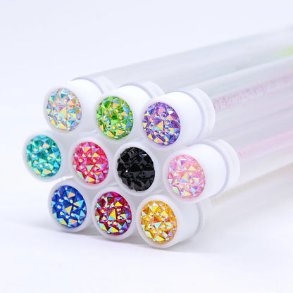 50Pcs Eyelash Brush Tubes With Crystal Lash Mascara Wands Eyebrow Comb