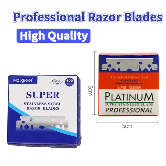 100PCS/Box Single-sided Razor Blade Stainless Steel Razor Blades Men