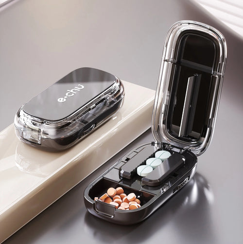 Newest Quartering Pill Cutter Storage Box Portable Drug Tablet