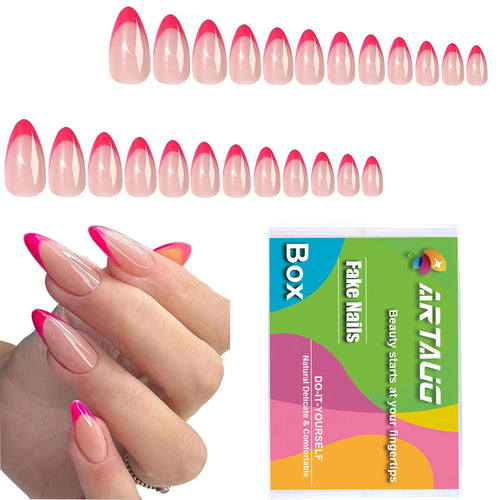 120pcs -box Almond  White French Fake nails for Stylish Women & Girls,