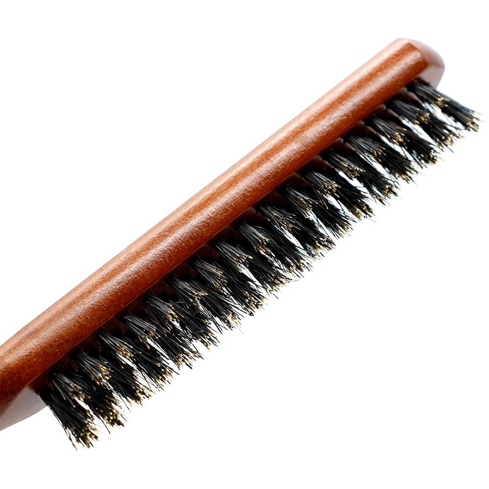 Natural Boar Bristle Hair Fluffy Comb Wood Handle Hair Brush