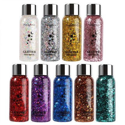 Body Glitter Gel Sequins Long Acting Face Eyes Hair Prom Party Mermaid