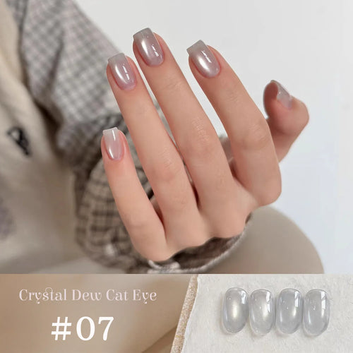 1-9pcs TC Flow Light White Cat Eye Gel Nail Polish Ultra Shine Soak