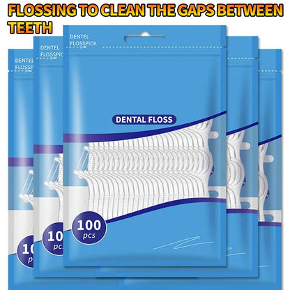 200pcs Dental Floss and Plastic Toothpicks for One-time Cleaning of