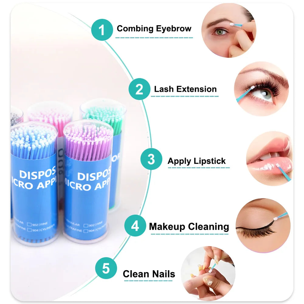 100Pcs/Bottle Dental Micro Brush Denspay Dental Disposable Micro