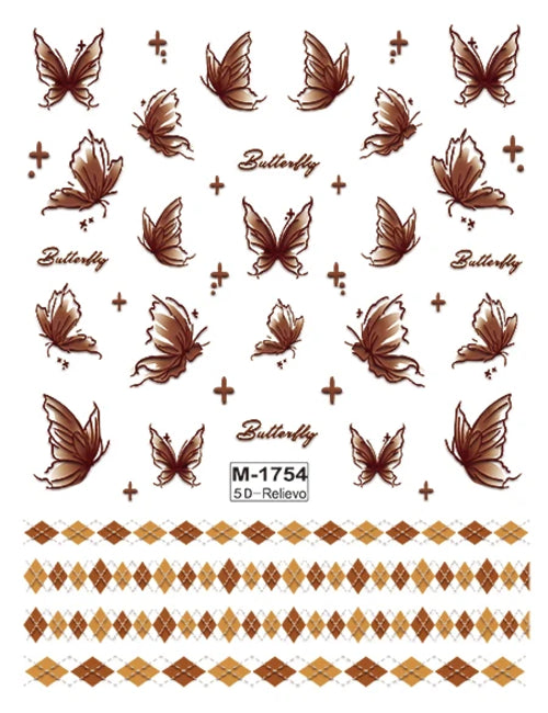 5D Nail Art Stickers Love Hearts Stars French Nail Art Design