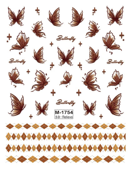 5D Nail Art Stickers Love Hearts Stars French Nail Art Design