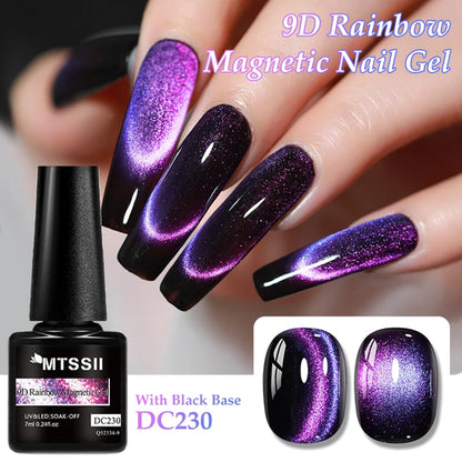 9D Rainbow Cat Magnetic Gel Nail Polish Chameleon Galaxy Effect