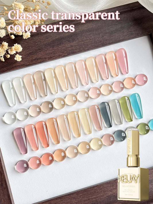 24Pcs 15ML Ice-through Color Gel Nail Polish Semi Permanent Nail Art