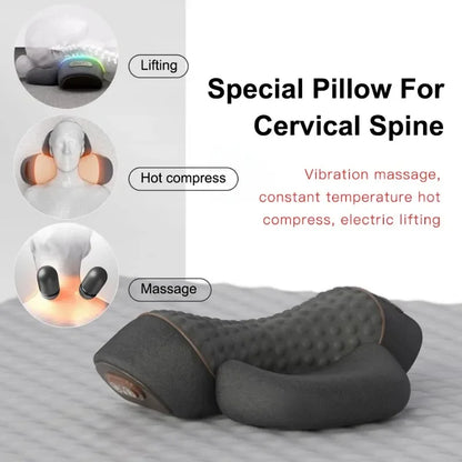 Electric Neck Massager Pillow Cervical Stretcher Heating Vibration