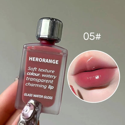Lightly Glass Water Gloss Herorange Lip Glaze Mirror Moisturizing