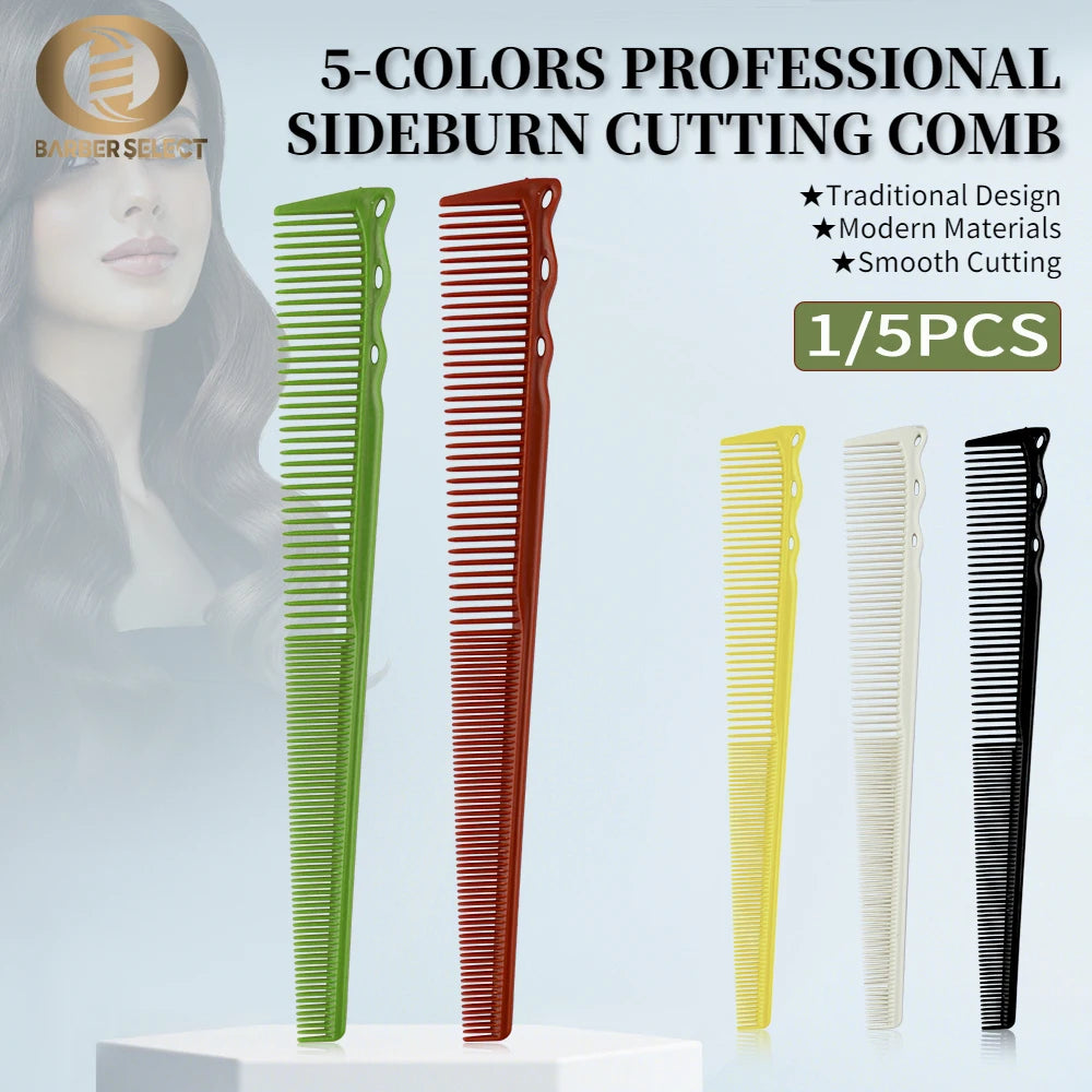1/5PCS Barber Side Corners Fade Combs Pro Tapered Haircut Combs For