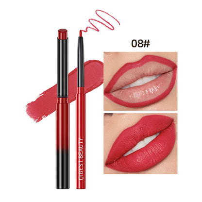 QIBEST 12 Colors Lip Makeup Nude Lipstick Pencil Waterproof Long