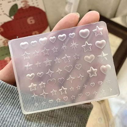 Dopamine Star Silicone Molds for Nail Art cute 3D Starburst &