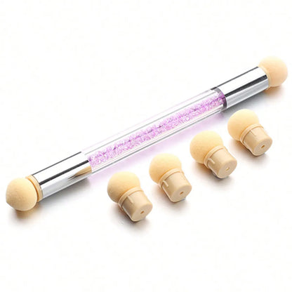 Double-ended Gradient Shading Pen Dotting Brush Head Sponge Rhinestone