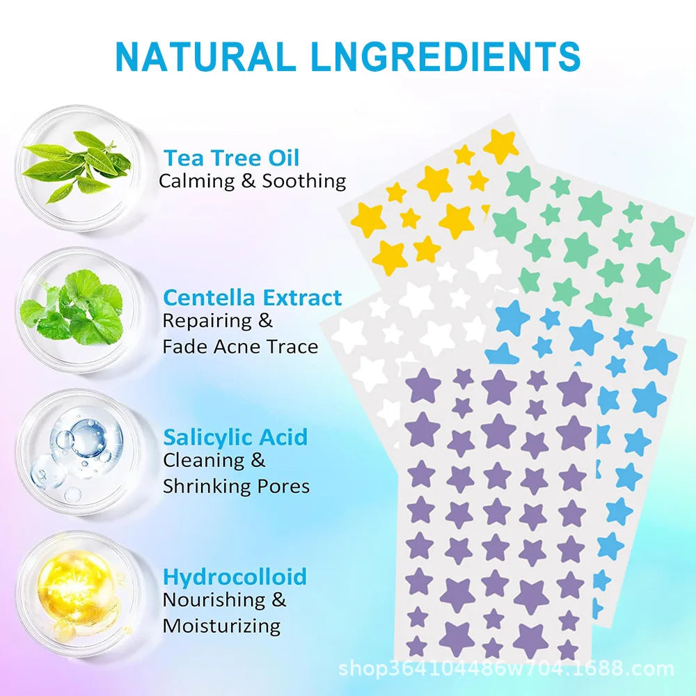 240 pieces of multi-color star acne patches, facial acne patches,