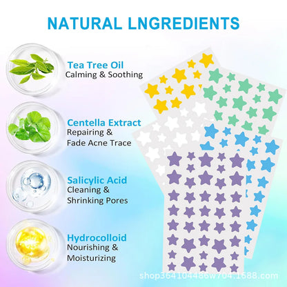 240 pieces of multi-color star acne patches, facial acne patches,