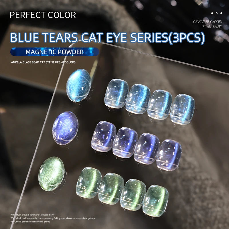 PERPECT COLOR Blue Tears Cat Eye Series, 3 Colors 1pc/3g Unique Blue