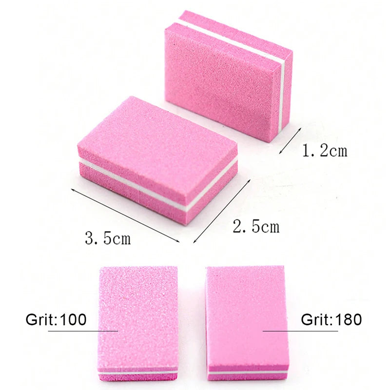 50Pcs Professional Mini Nails Art buffer File 100/180 Sandpaper