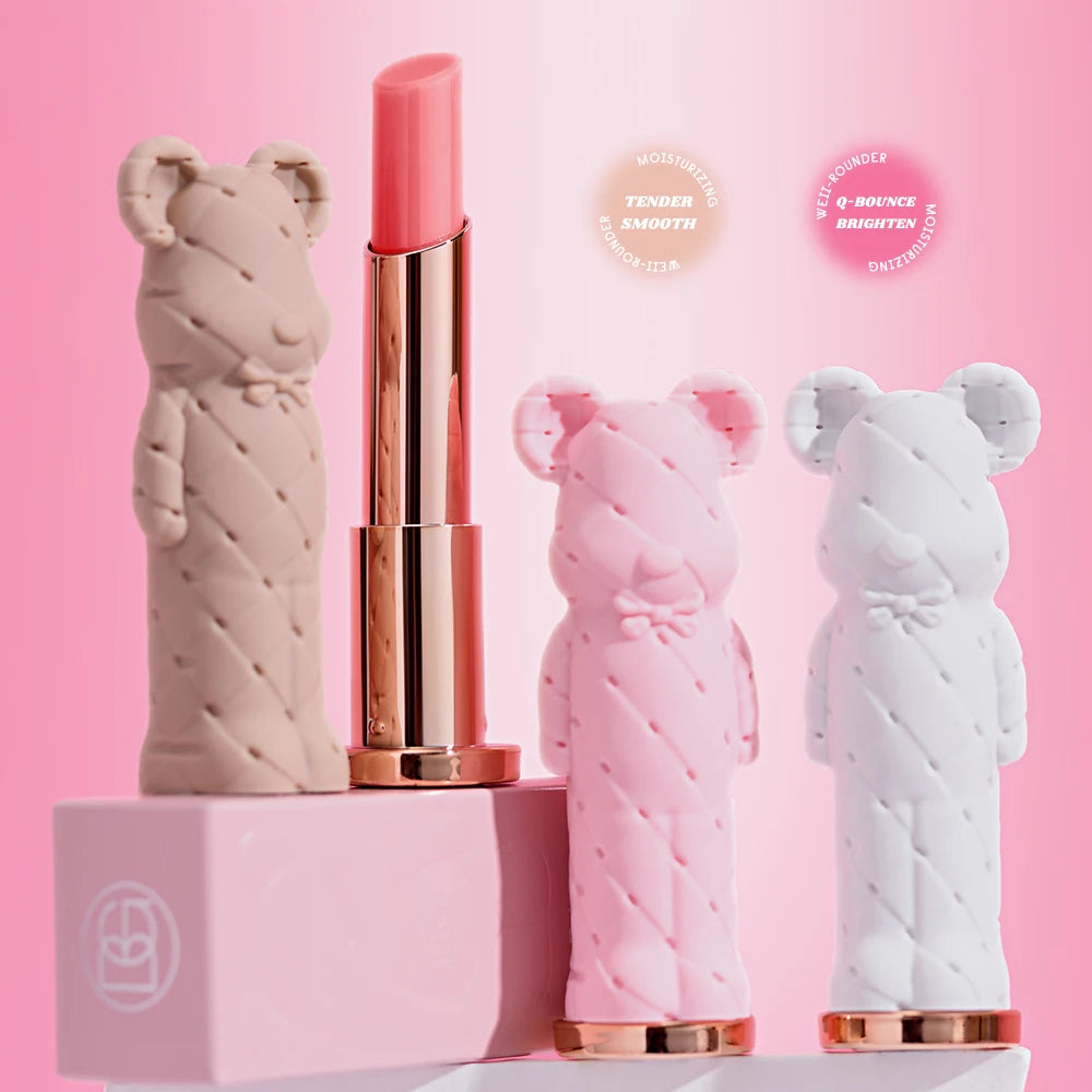 Beauty Glazed Bear Moisturizing Lipstick,Colored Lip Balm,Nourishing