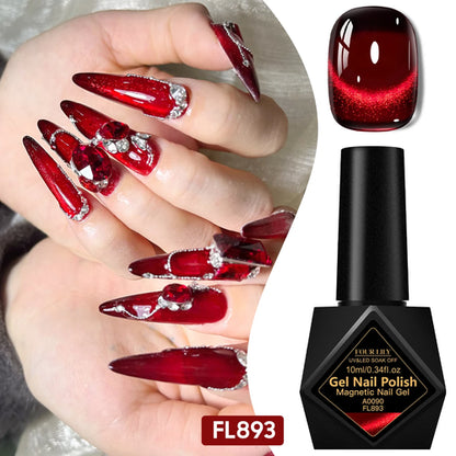 10ml Red Wine Magnetic Nai Gel Polish DIY Manicure Nail Art Varnish