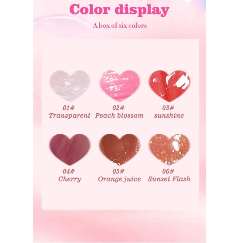 6 Pieces Glass Mirror Lip Gloss Set Hydrating Lightweight Lip Balm