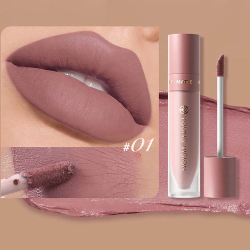 DUNUF  8-color matte velvet smooth easy-to-apply square tube lip gloss
