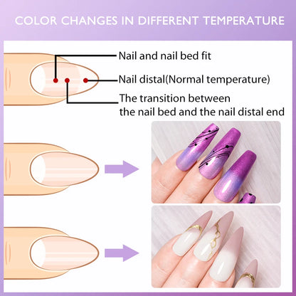 Mtssii 7ml Changing AurorasThermal Rubber Base Gel Nail Polish Nude