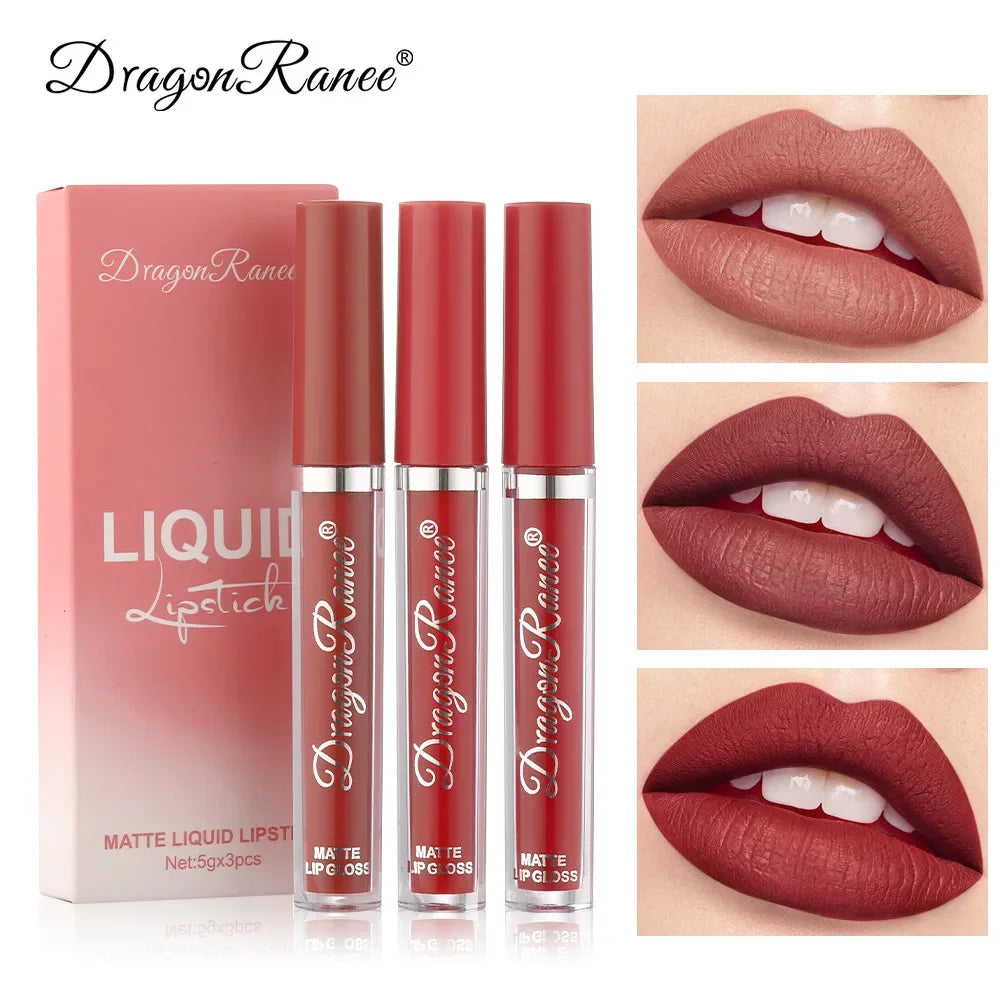 3 PCS Liquid Lipsticks Set Long Lasting Make Up For Women Korean