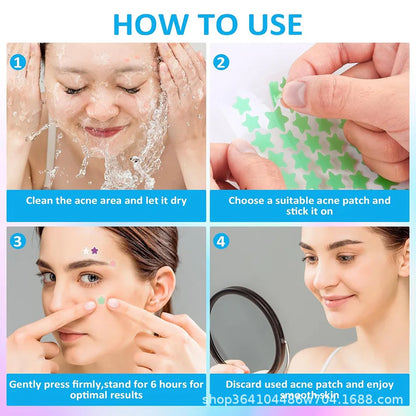 240 pieces of multi-color star acne patches, facial acne patches,