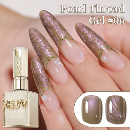 15ML Pearl White Thread Gel Nail Polish  UV/LED Soak Off Gel, Gift For