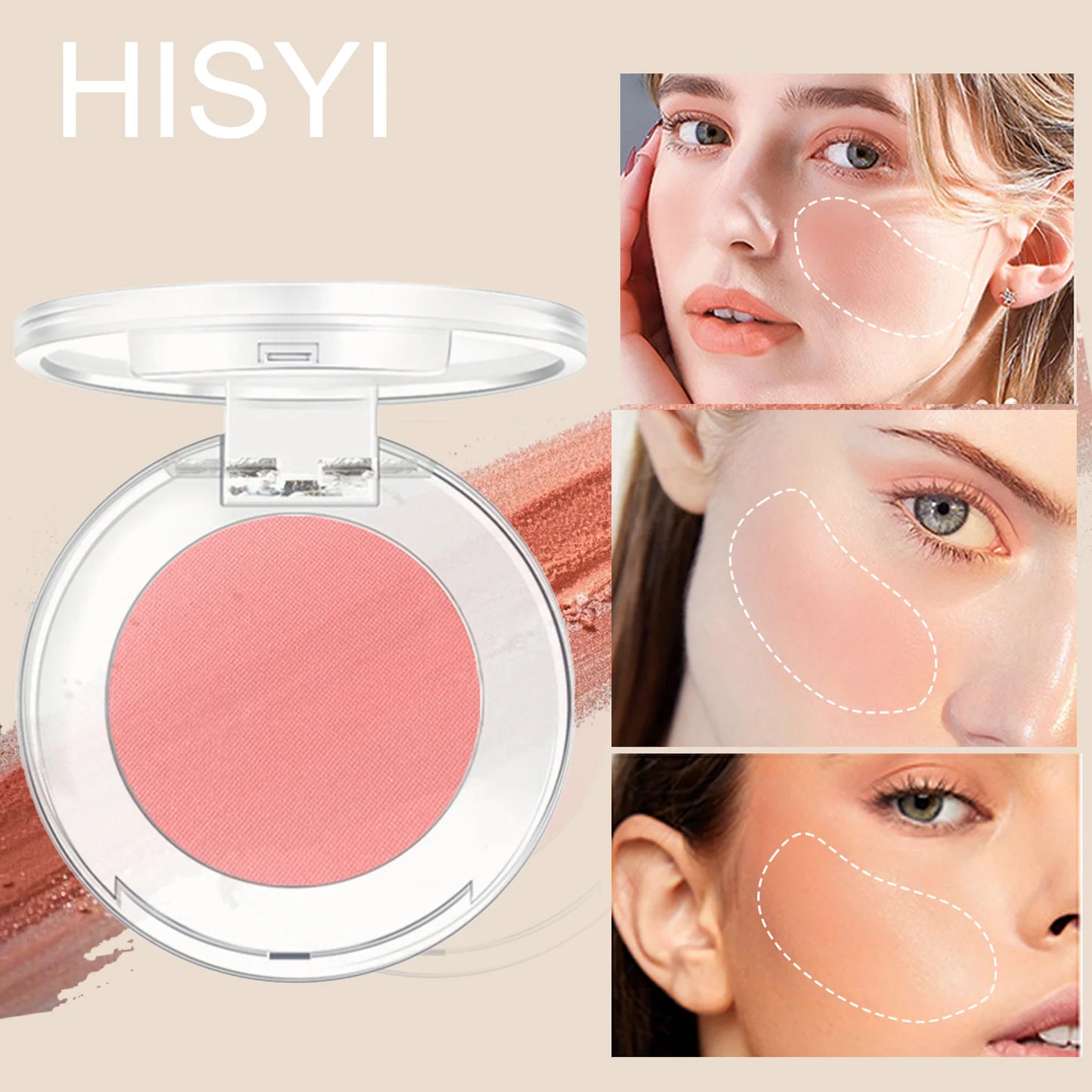 HISYI monochrome blush whitening matte cosmetics vitality girl nude