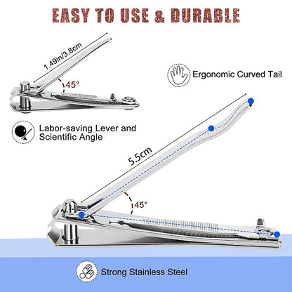 1pc/2pcs Nail Clipper Premium Sharp Sturdy Stainless Steel Fingernail