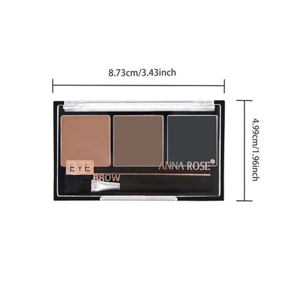 3-Shade Eyebrow Powder Palette - Long-Lasting, Waterproof and