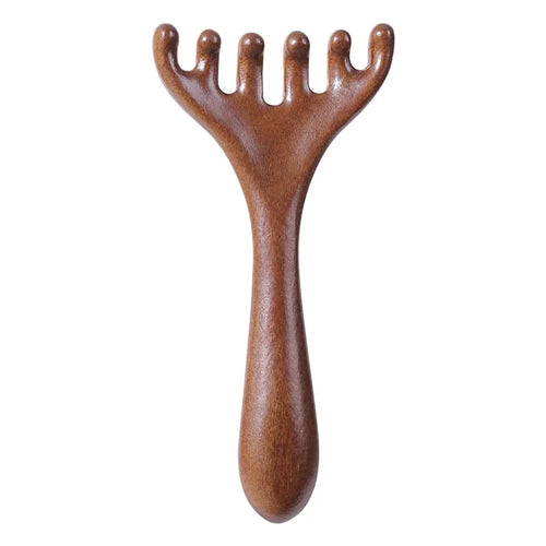 Natural Sandalwood Five-Claw Scalp Massager Gua Sha Tool Back