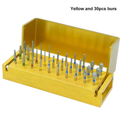 30Pcs/Set Dental Burs Kit With 30Pcs Burs High Speed Handpiece burs