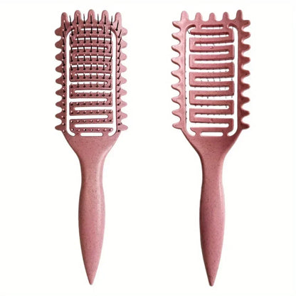 Curl Define Styling Brush Hollow Out Detangling Hair Brush Tangled Wet