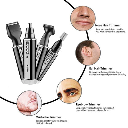 4in1 Rechargeable Nose Trimmer Beard Trimmer for Men Ear Eyebrow Nose